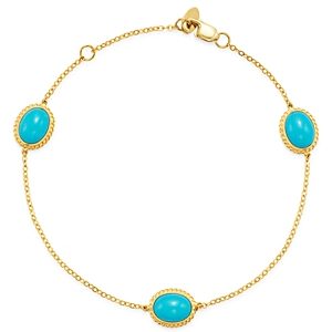 Bloomingdale's Turquoise Station Bracelet in 14K Yellow Gold - 100% Exclusive- 3141102