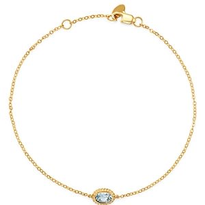 Bloomingdale's Aquamarine Oval Bezel Set Bracelet in 14K Yellow Gold - 100% Exclusive- 3141101