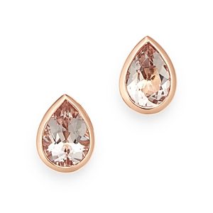 Bloomingdale's Morganite Pear Shaped Bezel Set Stud Earrings in 14K Rose Gold - 100% Exclusive- 3117118