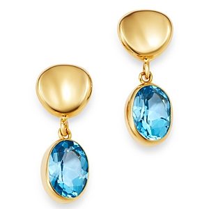 Bloomingdale's Blue Topaz Oval Drop Earrings in 14K Yellow Gold - 100% Exclusive- 3180760