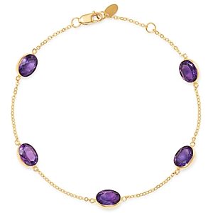 Bloomingdale's Amethyst Bezel Set Station Bracelet in 14K Yellow Gold - 100% Exclusive- 3180756