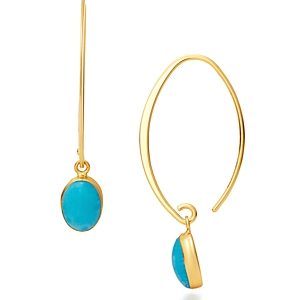 Bloomingdale's Turquoise Threader Drop Earrings in 14K Yellow Gold - 100% Exclusive- 3180758