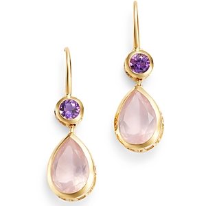 Bloomingdale's Amethyst & Rose Quartz Drop Earrings in 14K Yellow Gold - 100% Exclusive- 3186654