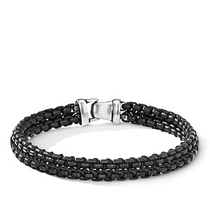 David Yurman Men's Woven Box Chain Bracelet in Black- 2962637