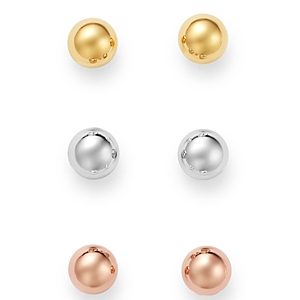 Bloomingdale's Ball Stud Earrings Set in 14K Yellow, White & Rose Gold - 100% Exclusive- 3208101