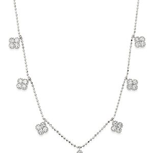 Bloomingdale's Diamond Clover Station Necklace in 14K White Gold, 1.0 ct. t.w. - 100% Exclusive- 3156222