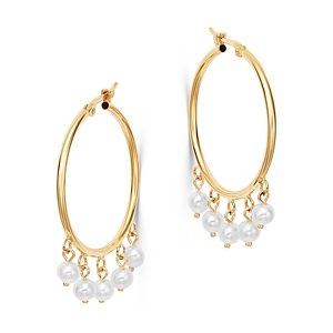 Bloomingdale's Cultured Freshwater Pearl Drop Hoop Earrings in 14K Yellow Gold - 100% Exclusive- 3258019