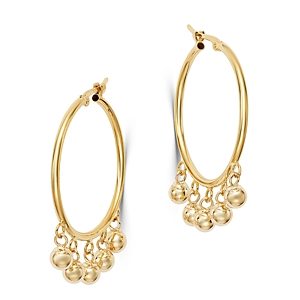 Bloomingdale's Dangling Spheres Hoop Earrings in 14K Yellow Gold - 100% Exclusive- 3258006