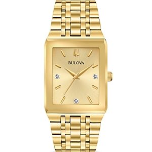 Bulova Futuro Quadra Gold-Tone Link Bracelet Watch, 30mm x 45mm- 3287516