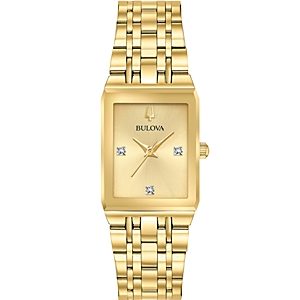 Bulova Futuro Quadra Gold-Tone Link Bracelet Watch, 20mm x 32mm- 3287517