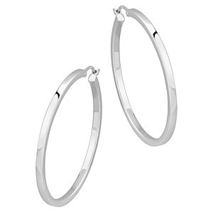Bloomingdale's Square Tube Hoop Earrings in 14K White Gold - 100% Exclusive- 3296363