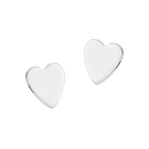 Bloomingdale's Medium Heart Stud Earrings in 14K White Gold - 100% Exclusive- 3296350
