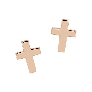 Bloomingdale's Medium Cross Stud Earrings in 14K Rose Gold - 100% Exclusive- 3296351