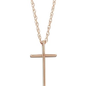Bloomingdale's Cross Pendant Necklace in 14K Rose Gold, 18 - 100% Exclusive- 3296368