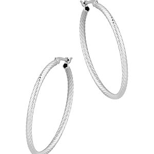 Bloomingdale's Twisted Hoop Earrings in 14K White Gold - 100% Exclusive- 3296364