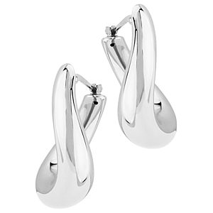 Bloomingdale's Oval Twist Hoop Earrings in 14K White Gold - 100% Exclusive- 3296385