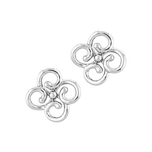 Bloomingdale's Twisted Clover Stud Earrings in 14K White Gold - 100% Exclusive- 3296381