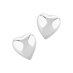 Bloomingdale's Puffed Heart Stud Earrings in 14K White Gold - 100% Exclusive- 3296367