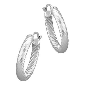 Bloomingdale's Small Twist Hoop Earrings in 14K White Gold - 100% Exclusive- 3296359