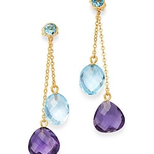 Bloomingdale's Amethyst & Blue Topaz Drop Earrings in 14K Yellow Gold - 100% Exclusive- 3322908