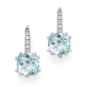 Bloomingdale's Aquamarine & Diamond Earrings in 14K White Gold - 100% Exclusive- 3331568
