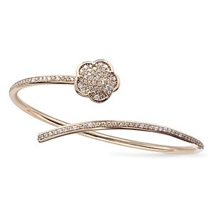 Pasquale Bruni 18K Rose Gold Joli Champagne & White Diamond Bangle Bracelet- 3339411