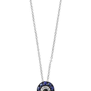 Bloomingdale's Blue Sapphire & Diamond Evil Eye Pendant Necklace in 14K White Gold, 18 - 100% Exclusive- 3338808