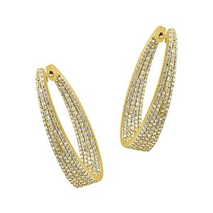 Bloomingdale's Diamond Inside-Out Oval Hoop Earrings in 14K Yellow Gold, 2.30 ct. t.w. - 100% Exclusive- 3338785