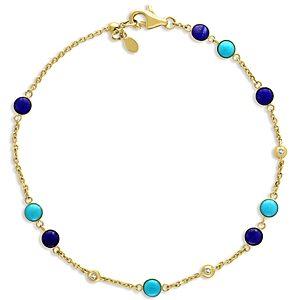 Bloomingdale's Lapis Lazuli, Turquoise & Diamond Accent Bracelet in 14K Yellow Gold - 100% Exclusive- 3340831