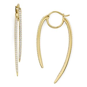 Nadri Curved Spike Hoop Earrings- 3379254