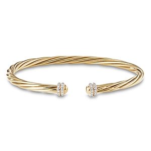 David Yurman 18K Yellow Gold Helena Cuff Bracelet with Diamonds- 3172906