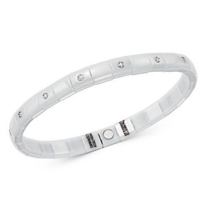 Roberto Demeglio 18K White Gold & White Ceramic Pura Stretch Bracelet with Diamonds- 3362041
