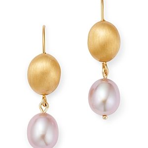 Bloomingdale's Cultured Freshwater Pink Pearl Bead Drop Earrings in 14K Yellow Gold - 100% Exclusive- 3393512