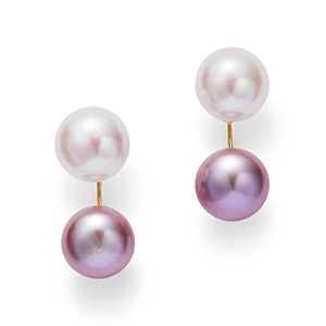 Bloomingdale's Cultured Freshwater Pink Pearl Front-Back Earrings in 14K Yellow Gold - 100% Exclusive- 3393510