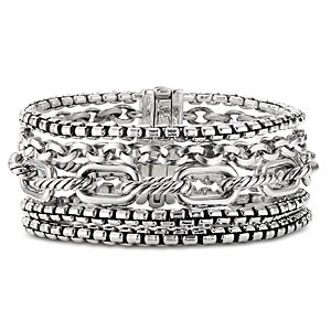 David Yurman Sterling Silver Multi-Row Chain Bracelet- 3175123