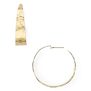 Aqua Hammered Tapered Hoop Earrings - 100% Exclusive- 3388581