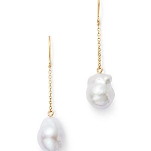 Bloomingdale's Baroque Cultured Pearl Drop Earrings in 14K Yellow Gold - 100% Exclusive- 3393511