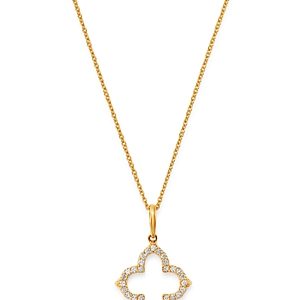 Bloomingdale's Diamond Clover Pendant Necklace in 14K Yellow Gold, 0.15 ct. t.w. - 100% Exclusive- 3415070