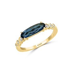 Bloomingdale's London Blue Topaz & Diamond Ring in 14K Yellow Gold - 100% Exclusive- 3340843