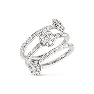 Pasquale Bruni 18K White Gold Figlia dei Fiori Diamond Multi-Row Ring- 3395497