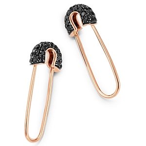 Bloomingdale's Black Diamond Safety Pin Earrings in 14K Rose Gold, 0.55 ct. t.w. - 100% Exclusive- 3447121