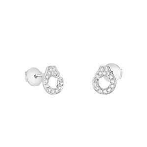 dinh van 18K White Gold Menottes Diamond Stud Earrings- 3478885