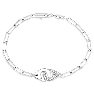 dinh van 18K White Gold Menottes Chain Bracelet with Diamonds- 3478868