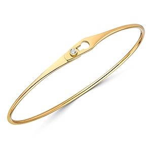 dinh van 18K Yellow Gold Serrure Bangle Bracelet with Diamond- 3478855