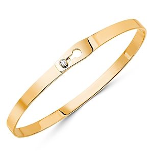 dinh van 18K Yellow Gold Serrure Bangle Bracelet with Diamonds- 3478861