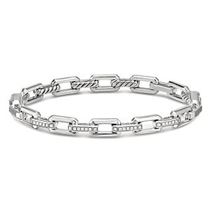David Yurman Sterling Silver Stax Link Bracelet with Diamonds- 3355574