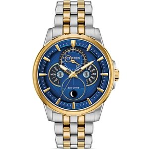 Citizen Calendrier Moonphase Two-Tone Link Bracelet Watch, 44mm- 3492946