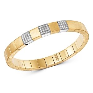 Roberto Demeglio 18K Yellow & White Matte Gold Scacco Stretch Bracelet with Diamonds- 3453143