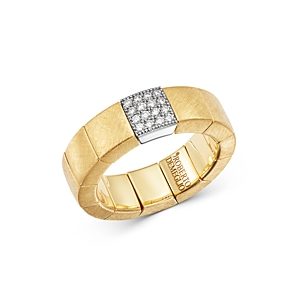 Roberto Demeglio 18K Yellow & White Gold Scacco Stretch Ring with Diamond Station- 3453161