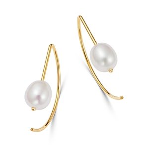 Bloomingdale's Cultured Freshwater Pearl Threader Earrings in 14K Yellow Gold - 100% Exclusive- 3492735